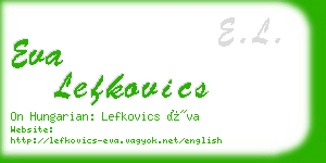 eva lefkovics business card
